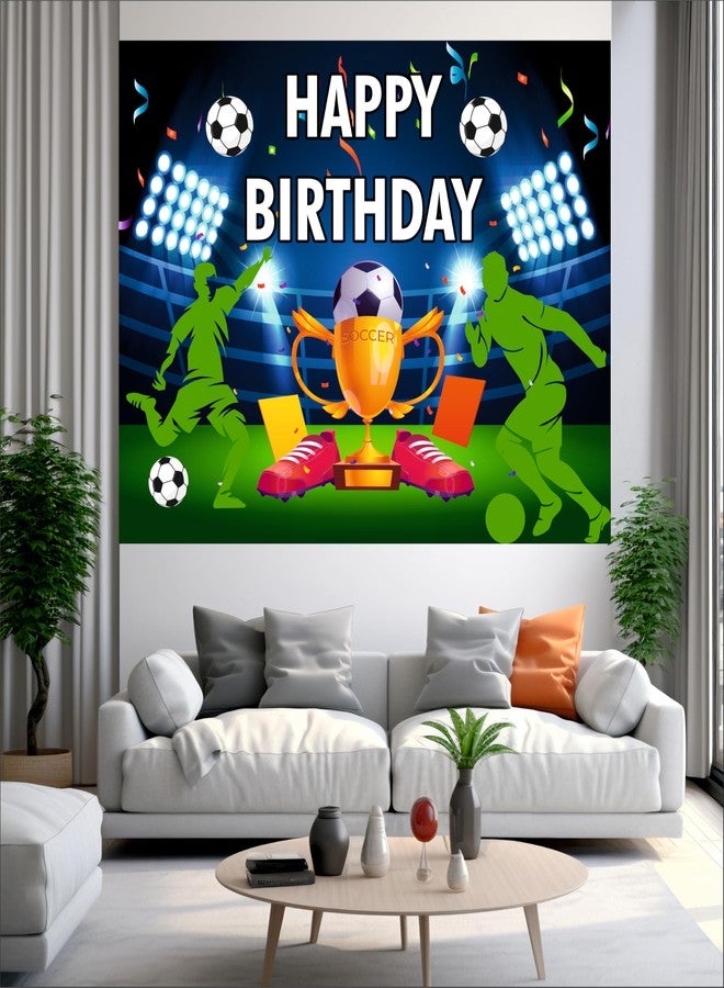 Party Baazaar Soccer Birthday Backdrop 5x4 Ft | Backdrops for Decoration | Birthday Decoration Backdrop | Banner for Kids Theme Party - Image 2